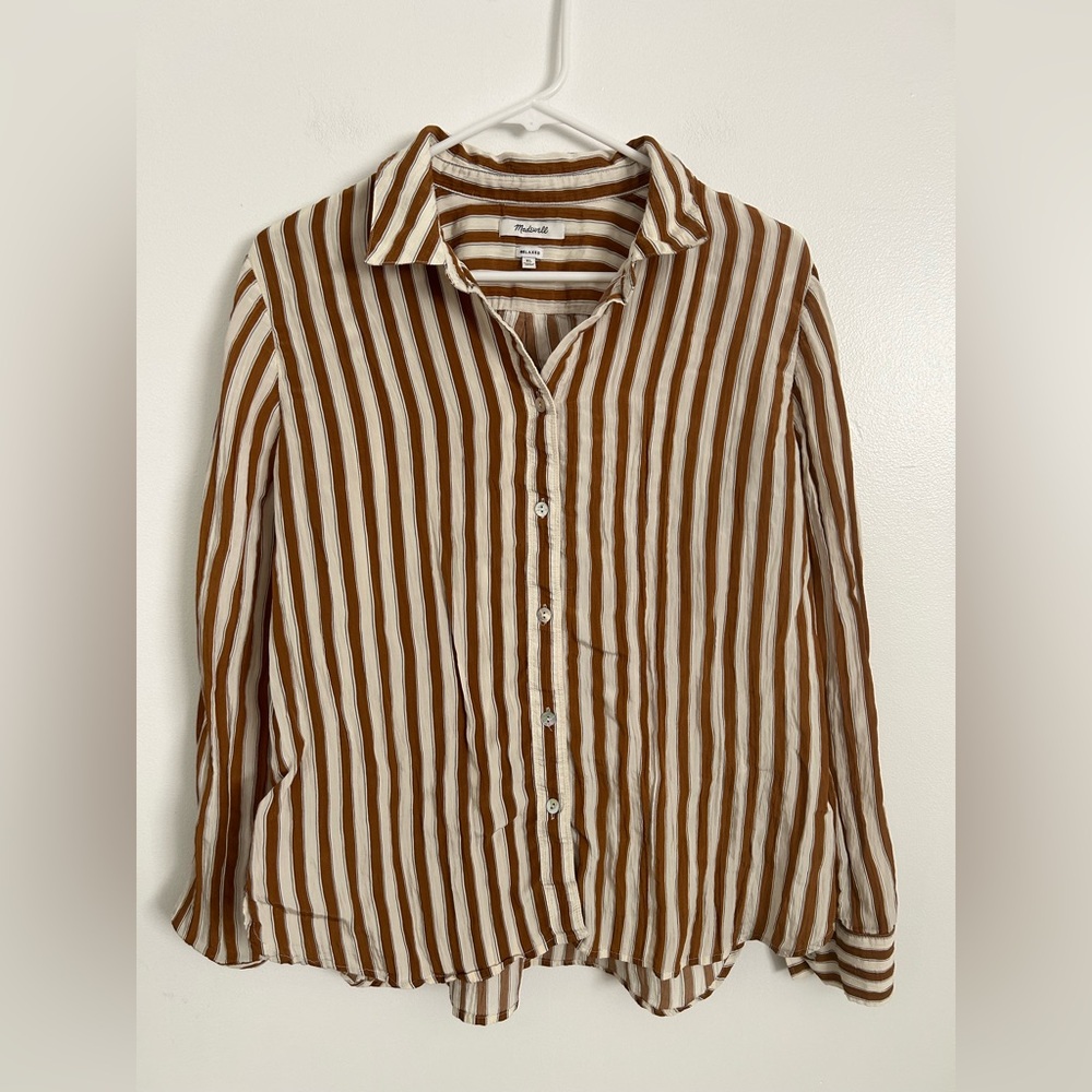 Madewell Brown Striped Women's Top